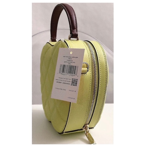 NWT Kate Spade ♠️ HONEYCRISP APPLE Quilted Smooth Leather Crossbody Bag/Purse - Picture 4 of 9